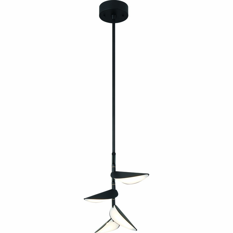 Lustre linéaire intégré 4 lumières DEL noires, L 42,25 po, Quatre lumières