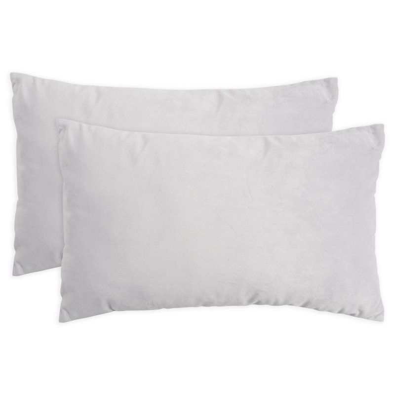 Housse de coussin rectangulaire en velours, gris
