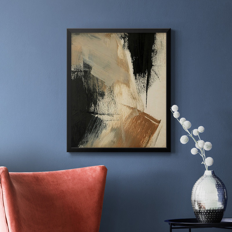 Toile encadrée de qualité supérieure Baked Paintstrokes V - prête à être accrochée, Noir, H 24 po x l 20 po