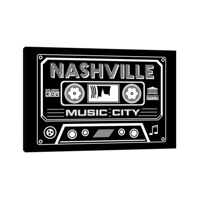 Nashville Cassette - fond foncé - reproduction d'art graphique sur toile