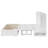 White Queen Size Mobile Murphy Bed with Storage Drawer and Dual Side Shelves, Foldable Wall Bed for Guest Room or Office