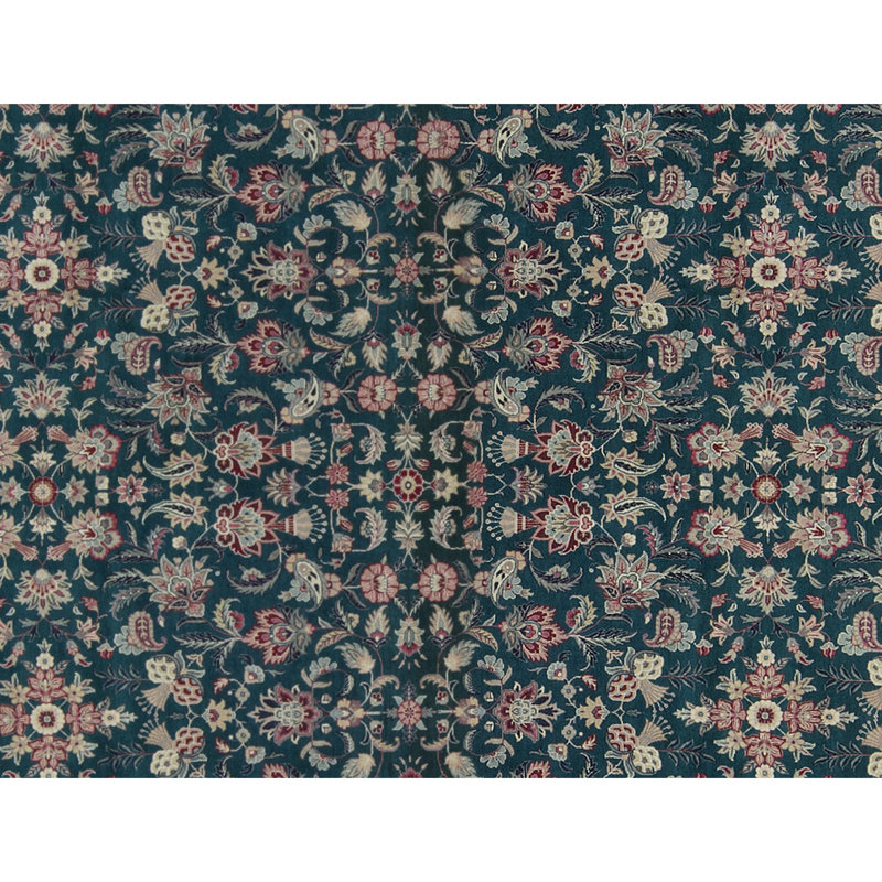 Tapis bleu foncé noué à la main de haute qualité