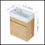 Meuble-lavabo mural 18 po avec lavabo en résine blanche et porte d'armoire à fermeture en douceur 18 po-415802171