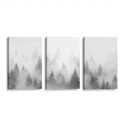 Foggy Echoes, ensemble de 3 toiles encadrées