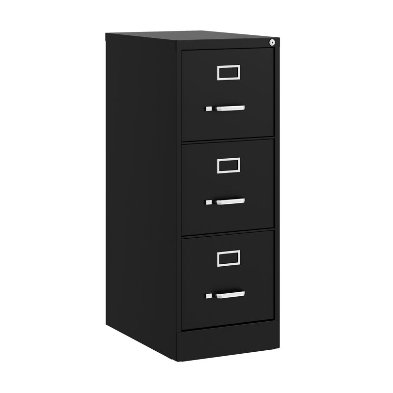 15'' Wide 3 -Drawer Steel File Cabinet, Black