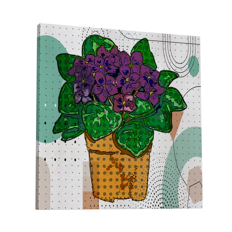 Boho Flowers 162 - Impression sur toile tendue, H 8 po x l 8 po x P 1,5 po