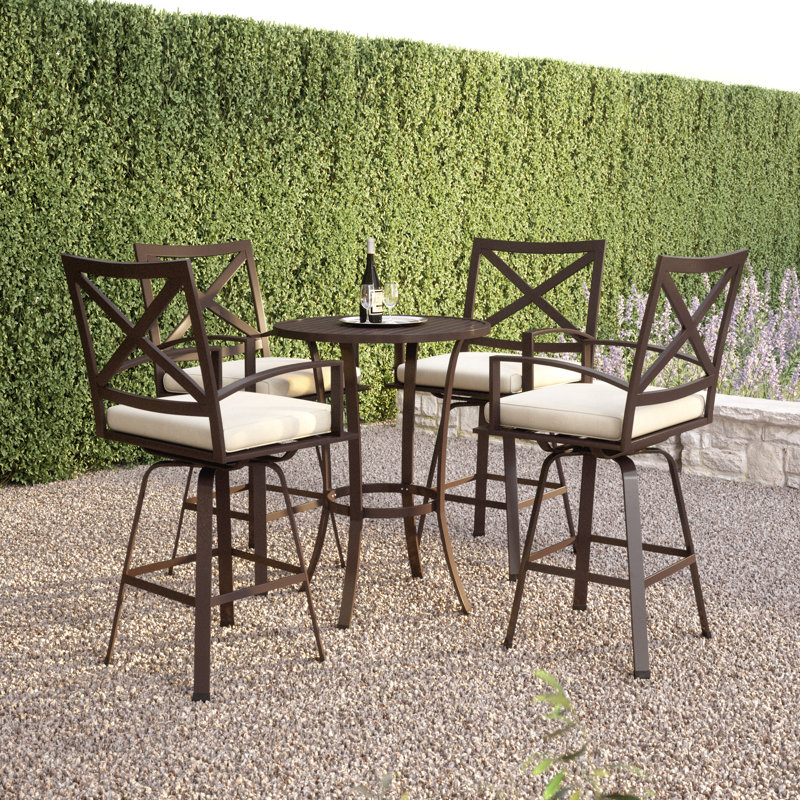 La Jolla Outdoor Swivel Bar Stool, Canvas Flax Sunbrella®, Counter Stool (26" Seat Height)