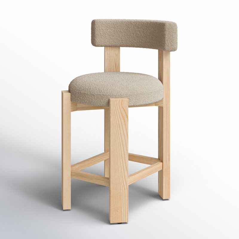 Tabouret de comptoir Eugenia Boucle, Brun