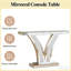 Table de vestibule en forme de V, table d'appoint en miroir, console