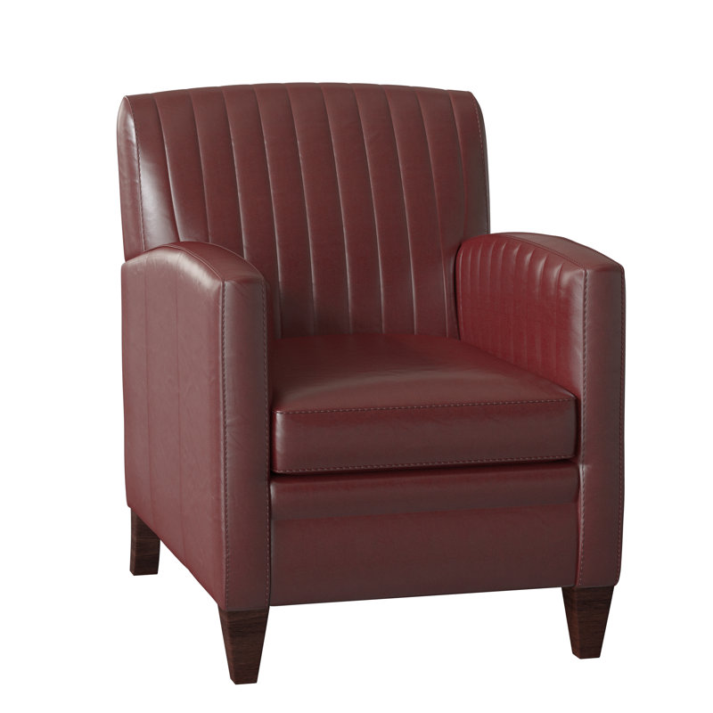Barnabus Leather Club Chair, Outsider Raven Genuine Leather, Mahogany