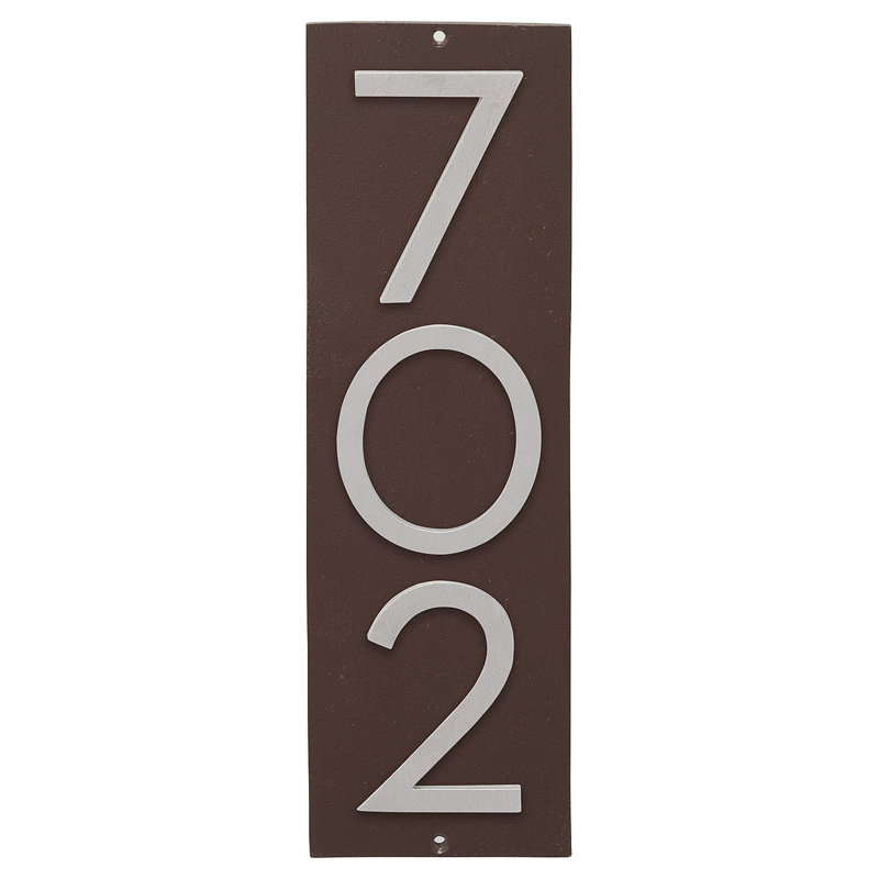 Plaque d'adresse murale sur 1 ligne, Bronze romain / aluminium brossé, Oui