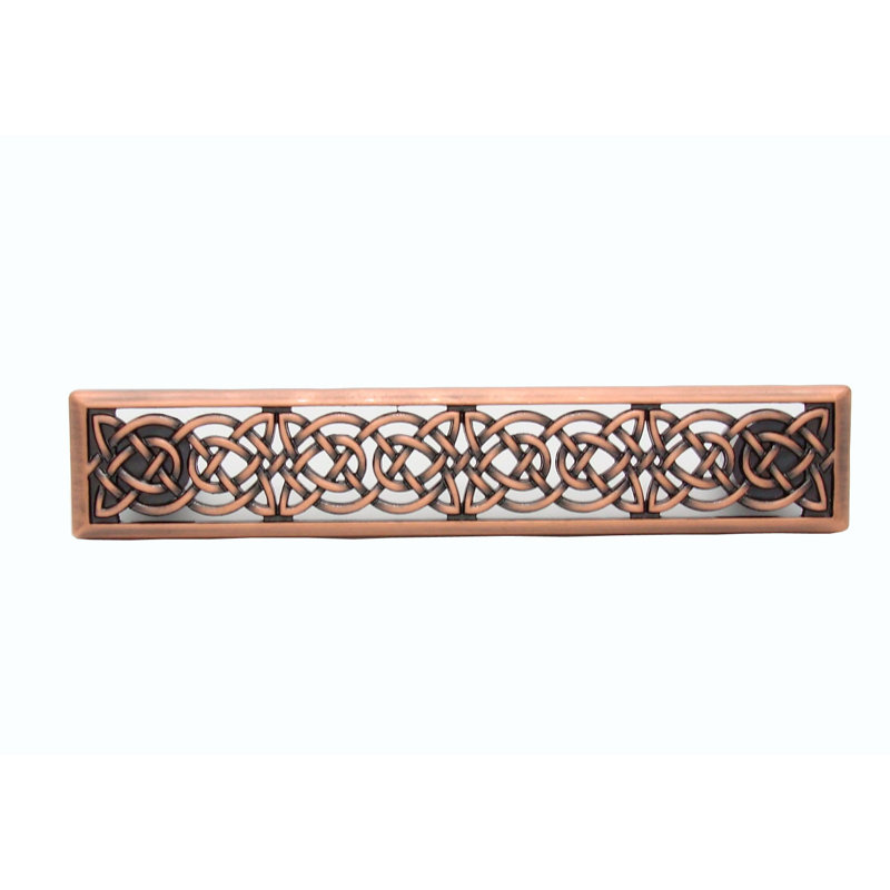 Celtic Style 3 7/8" Center to Center Bar Pull, Satin Copper