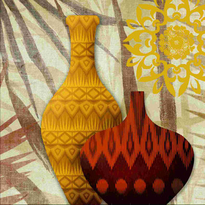 " Yellow Red Pots Top "