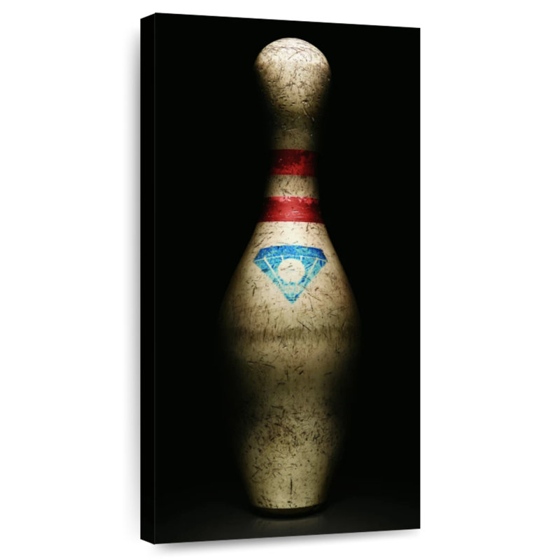 Quille de bowling rétro, H 30 po x l 15 po
