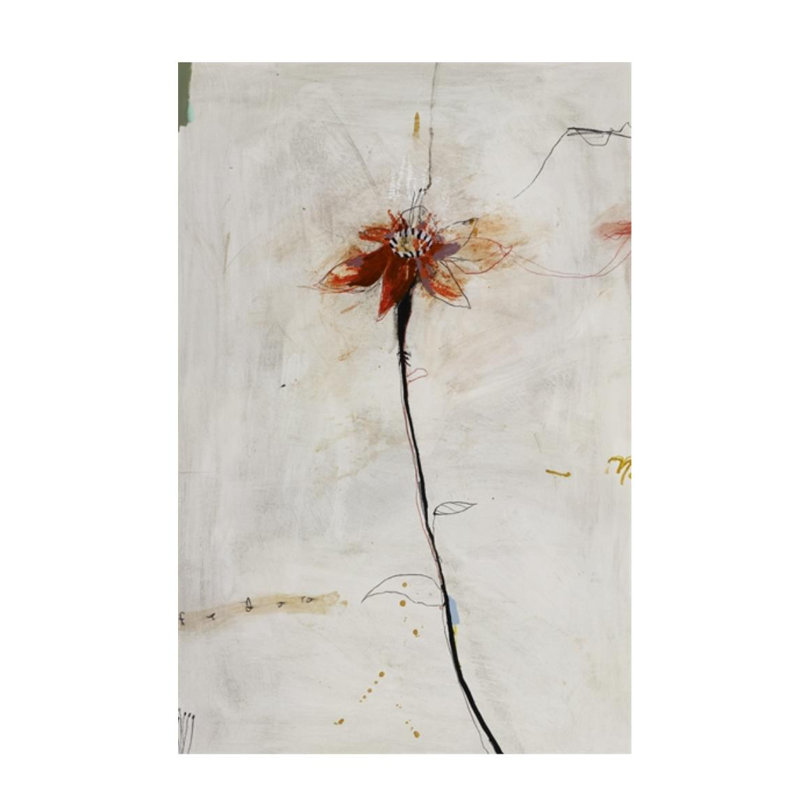 Red Fern I Painting by Chelsea Art Studio, Glass Coat, 46" H x 30" W x 1.5" D