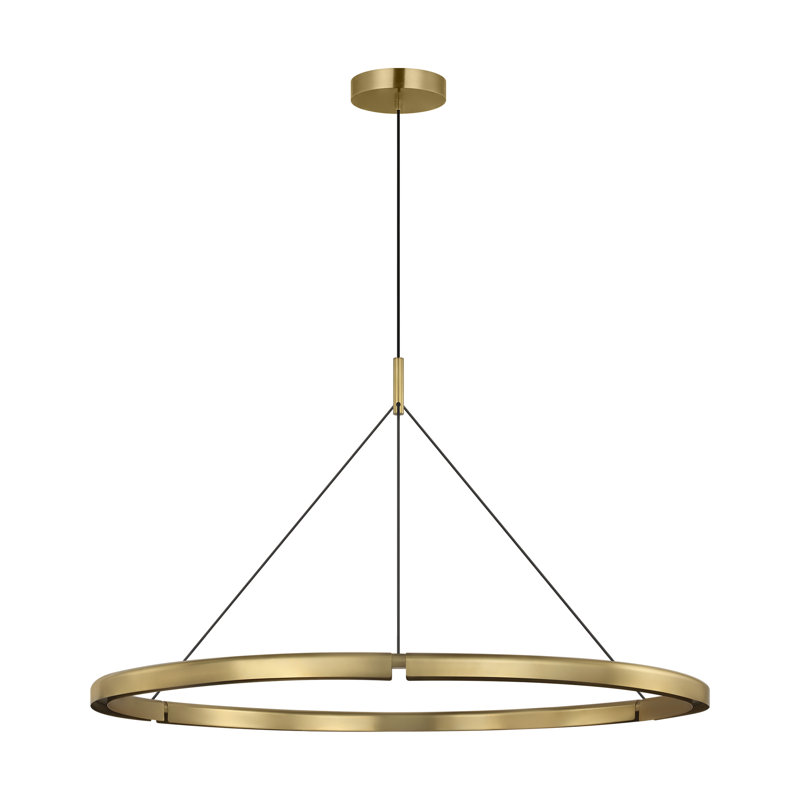 Cloak 1 - Light LED Pendant, 22.2" H x 48.6" W x 48.6" D, Hand-Rubbed Antique Brass