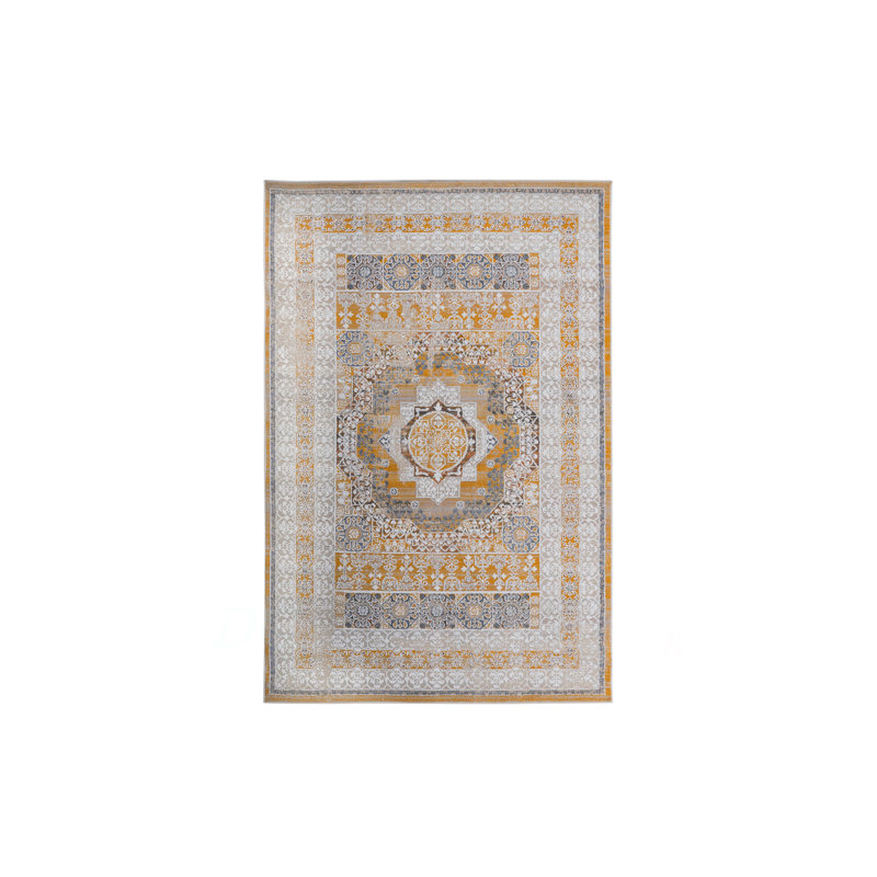 Collection 2X8 Medallion Runner Rug, Runner 2'2" x 8', Yellow