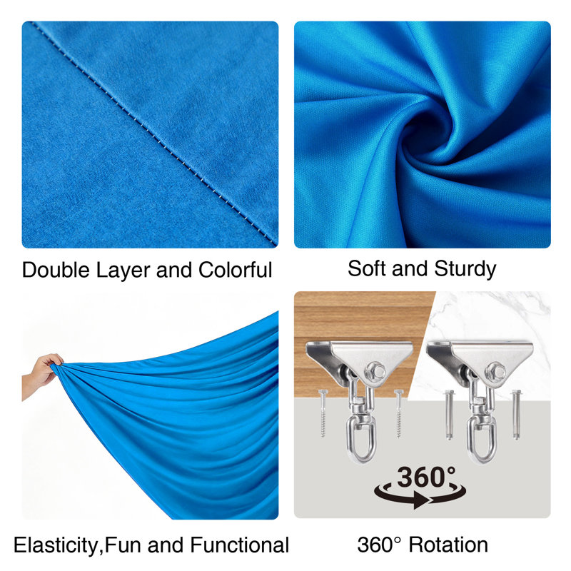 Balançoire à double couche pour hamac sensoriel, chaise suspendue d'intérieur avec quincaillerie robuste et thérapie à pression profonde