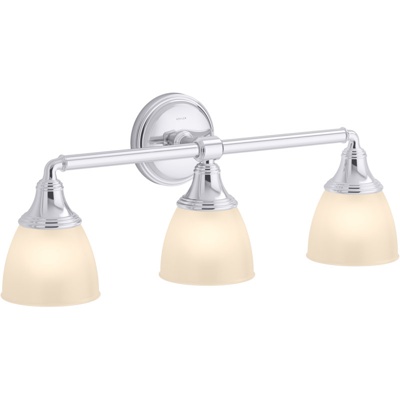 Devonshire 3 Light Indoor Bathroom Vanity Light Fixture, Position Facing Up or Down, UL Listed, Polished Chrome