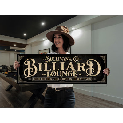 Signe de billard nom de famille personnalisé sur métal
