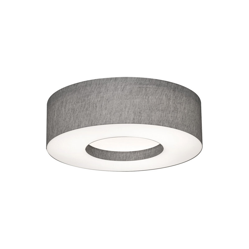 Plafonnier encastré cylindrique simple à DEL 15 po Frerichs, gris, H 4,75 po x l 15 po x P 15 po