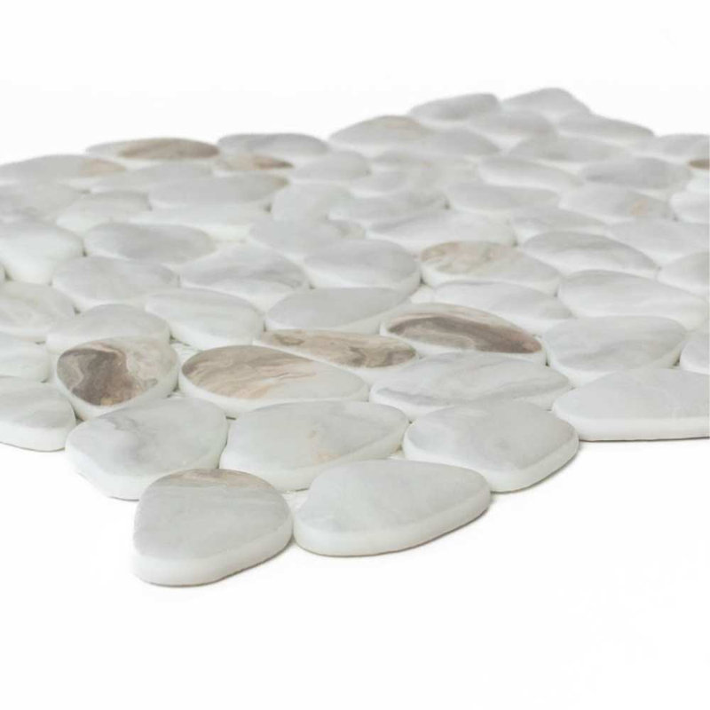 Huron Glass Pebbles Mosaic Tile, Drift