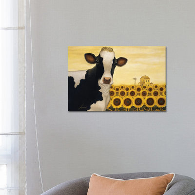 Sunflower Cow by Lowell Herrero - Wrapped Canvas Painting
