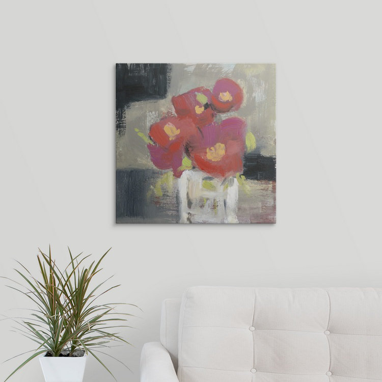 « i » jennifer de la peinture, reproduction d’art Rose Bud Vase, H 35 po x l 35 po x P 1,5 po, Toile