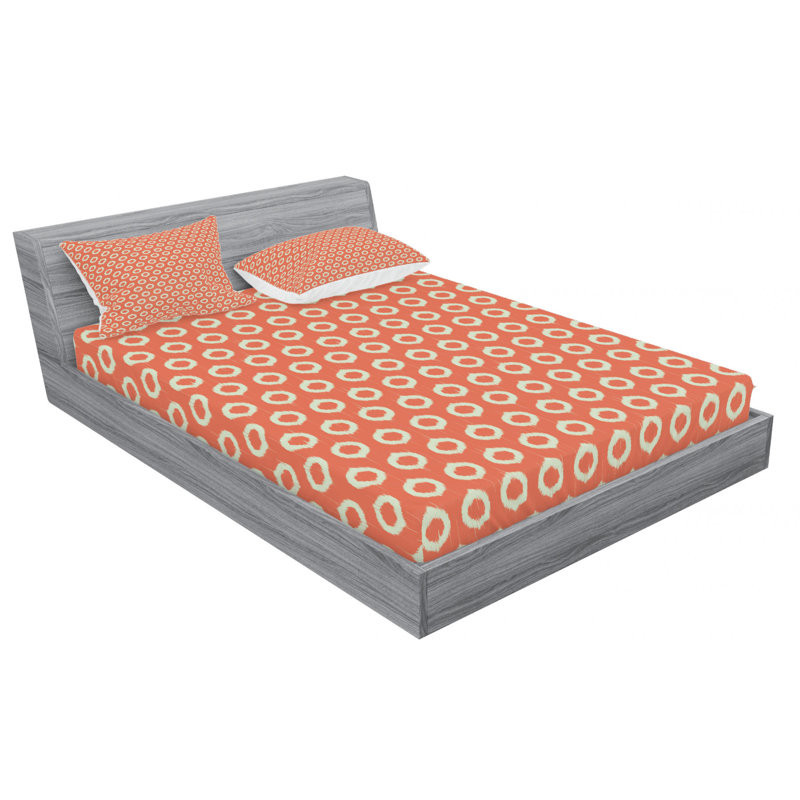 Microfiber Ikat Sheet Set, Queen Sheet Set with Fitted Sheet