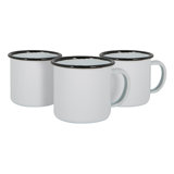 Argon Tableware - White Enamel Espresso Cups - 130ml