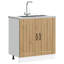 Sink Base Cabinet Lucca High Gloss Engineered Wood-1993741928