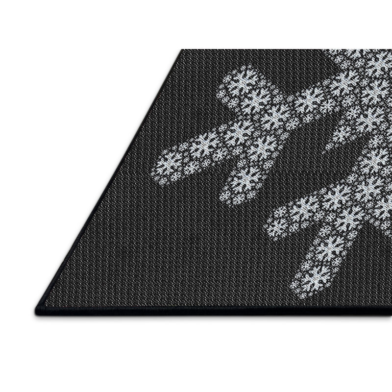 Tapis noir/gris à motifs, Rectangle 2 pi x 3 pi