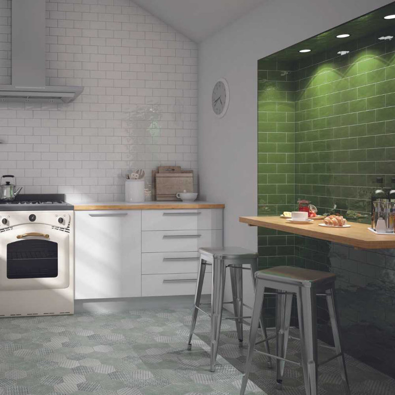 Diana 3" x 6" Ceramic Spanish Subway Tile, Emerald