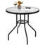 Round Metal Outdoor Dining Table With Umbrella Hole , 69.5cm W x 69.5cm D