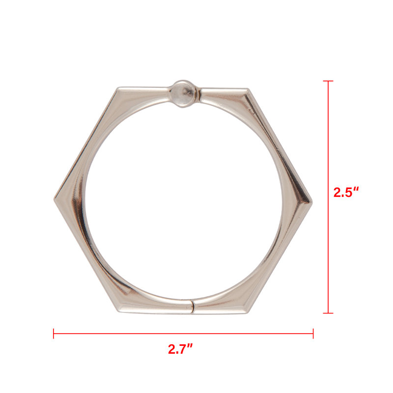 Brushed Nickel Hexagonal Shower Curtain Hooks Set of 12