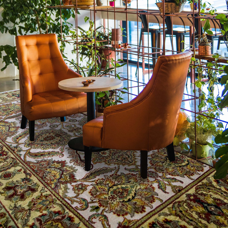 Hand-Knotted High-Quality Ivory and Gold Area Rug