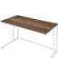 Bureau d'écriture en noyer et blanc avec port USB-902144786