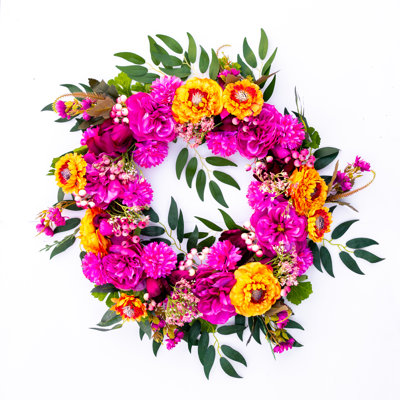 Handcrafted Faux Marigold 21'' Wreath