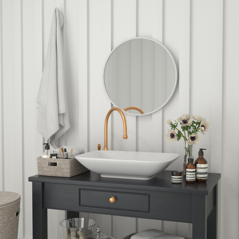 Miroir d'appoint mural Gagalis, Argent, H 24 po x l 24 po x P 0,78 po