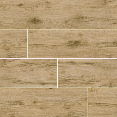 Carreau de sol en céramique aspect bois mat 8 po x 40 po Everden