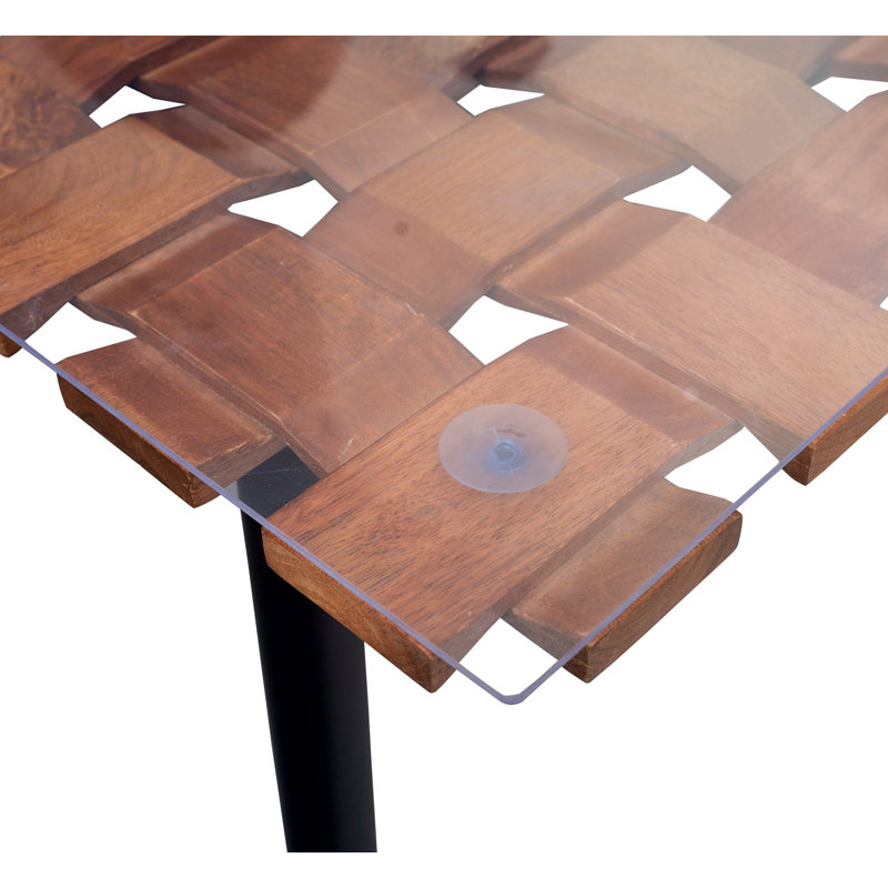 Modern Brown 48 Inch Rectangular Dining Table with Durable Mango Wood Top
