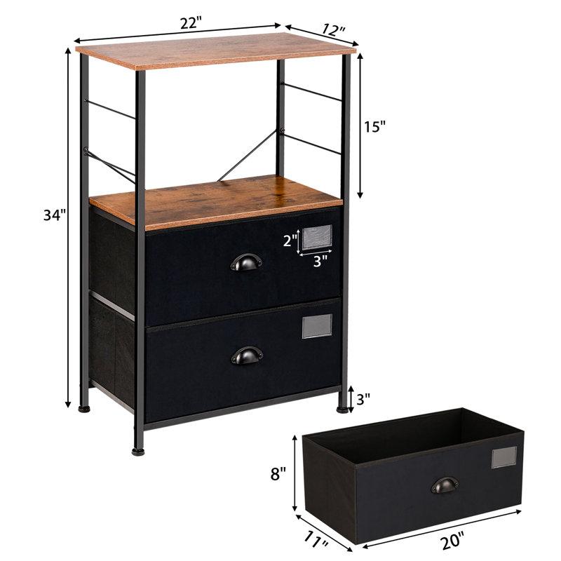 Commode 2 tiroirs l 22 po