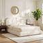 Lit plateforme tapissier moderne avec tête de lit capitonnée, silencieux, durable et facile à nettoyer-266977652