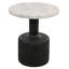 Table d'appoint Caspian avec plateau en marbre blanc au fini noir patiné moderne