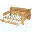 Lit de jour double en bois avec tablettes de rangement, lit multifonctionnel avec lit gigogne simple et bureau d'étude, naturel-825982467-825982464-825982472
