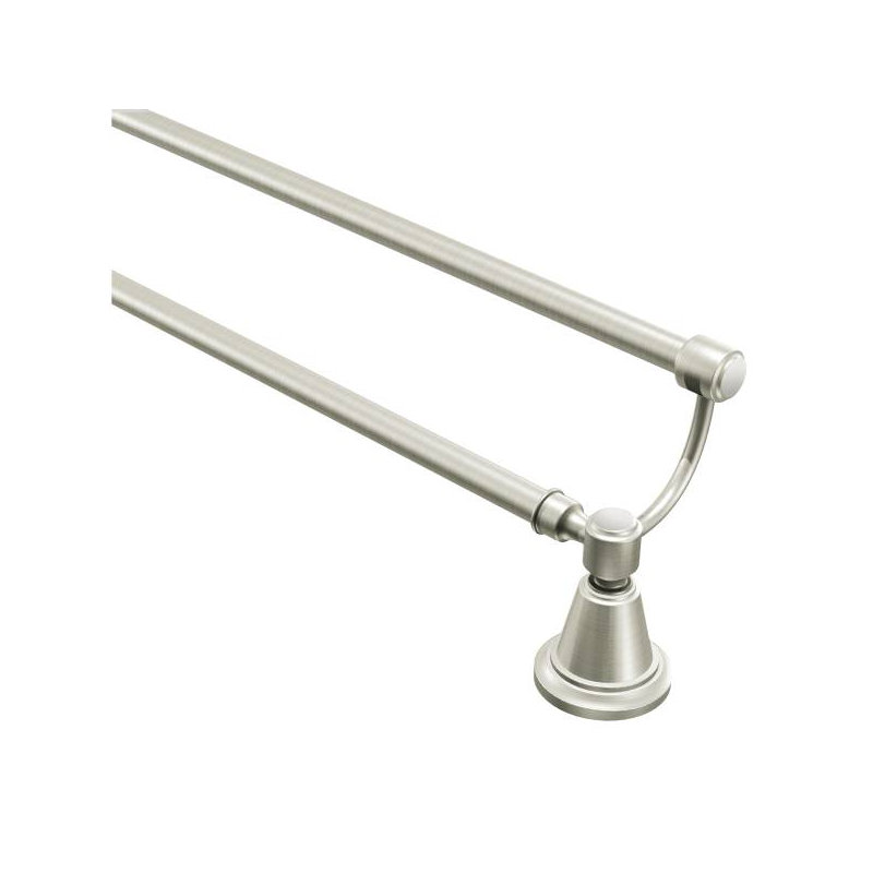 Porte-serviettes mural double 24 po Bradshaw, Nickel brossé