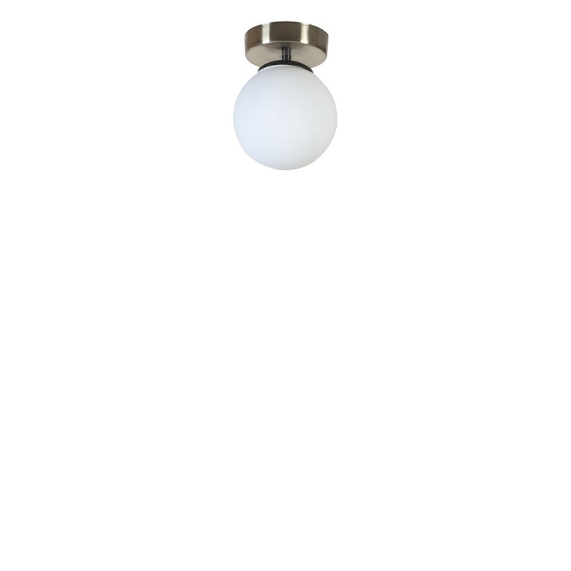 Lustre élégant en chrome mat avec capuchon en verre, 5,9 po de diamètre x 7,9 po de hauteur | Corps en métal, douille E27 (40 W maximum), indice de protection IP20 | Luminaire moderne pour la décoration intérieure, design élégant et fonctionnel