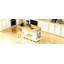 Îlot de cuisine 48 pouces avec 2 tabourets de bar, prise de courant, support de rangement interne pour porte, chariot de rangement pour cuisine sur 5 roulettes avec abattant, 5 supports latéraux, 2 tiroirs