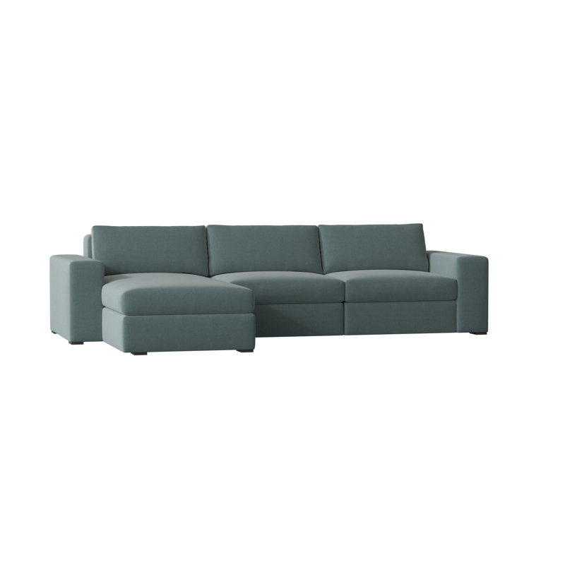 Liam Chaise Sectional, Left Hand Facing, M9463 Teal, Natural