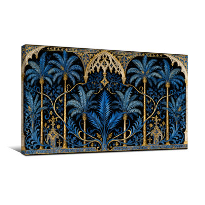 Plantes et fleurs, palmiers, motif en arche
